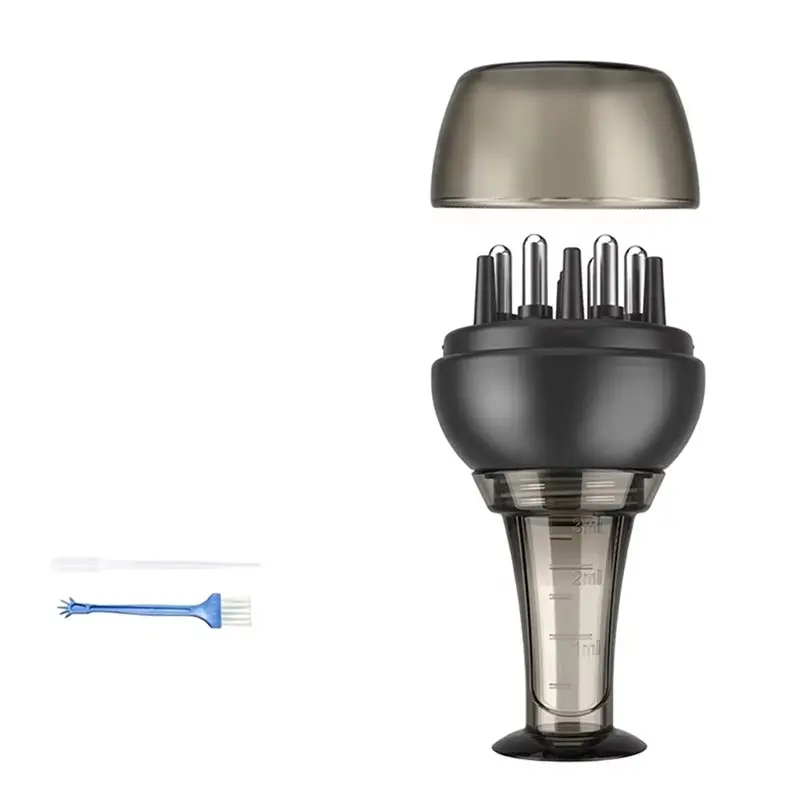 AT28-Roller Ball Massage Brush Scalp Applicator Comb 2-In-1 Hair Oil Dispenser Clear Scale Root Delivery Hair Care Tool