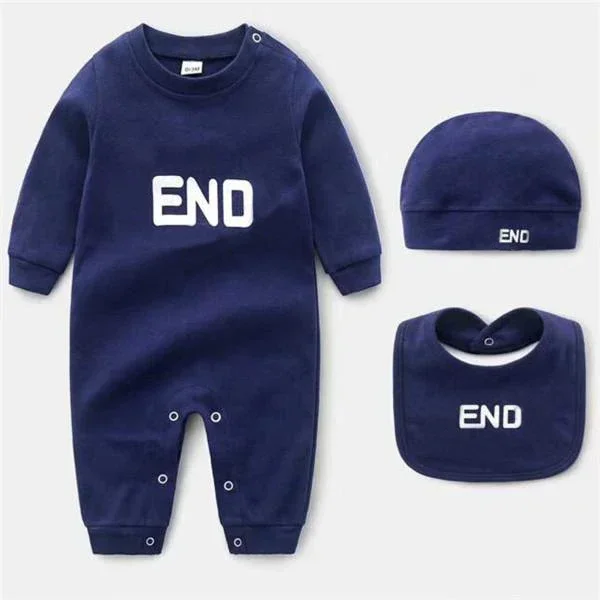 New 2024 Fashion Brand Kids Letter Style Newborn Clothes Cotton Long Sleeved Toddler Baby Boy Girl Romper Clothing