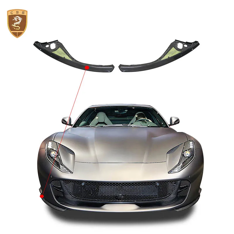 Dry Carbon Fiber Car Front Deflector Spoiler For Ferrari 812  Diffuser Front Decorative Scratch Resistant Wing Car Splitter