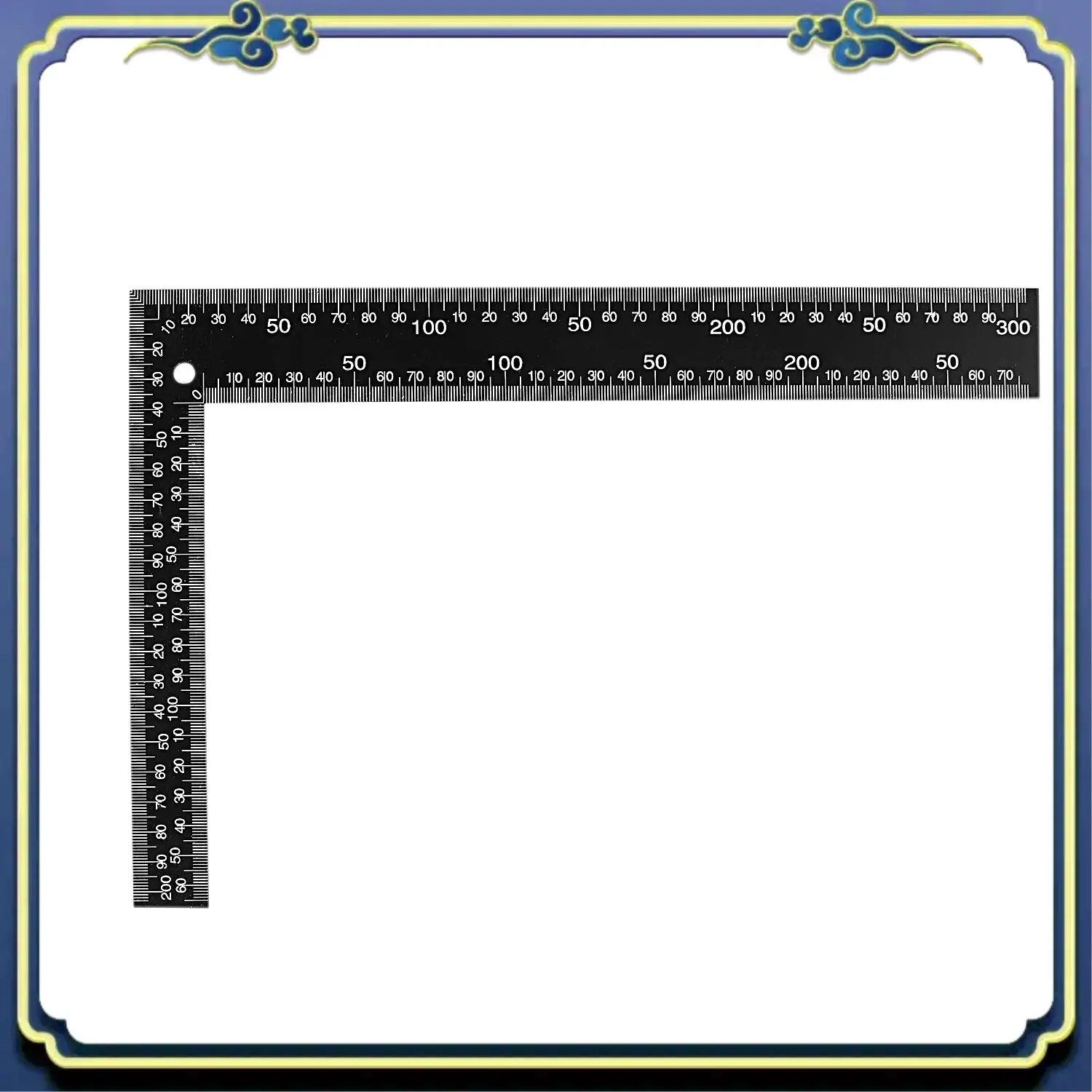 

Portable Teacher 0-30Cm 0-20Cm Measuring Range L Shaped Design Square Ruler Black
