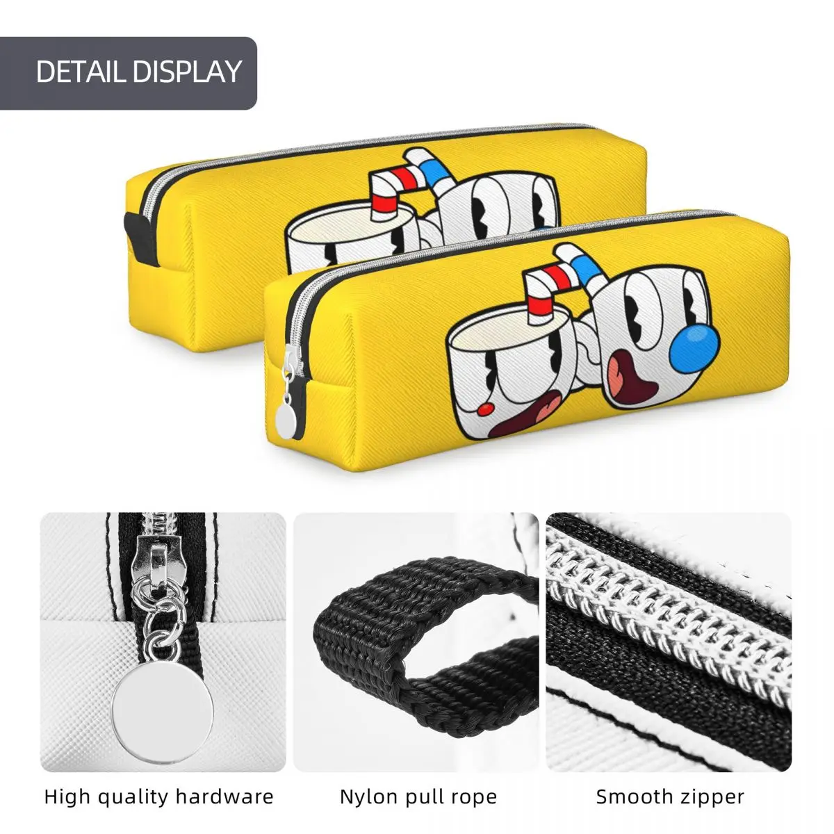 Mugman Chi Head Trousse à crayons classique, boîte à stylos de jeu, grand sac de rangement pour enfants, étuis à crayons pour étudiants, cadeaux scolaires