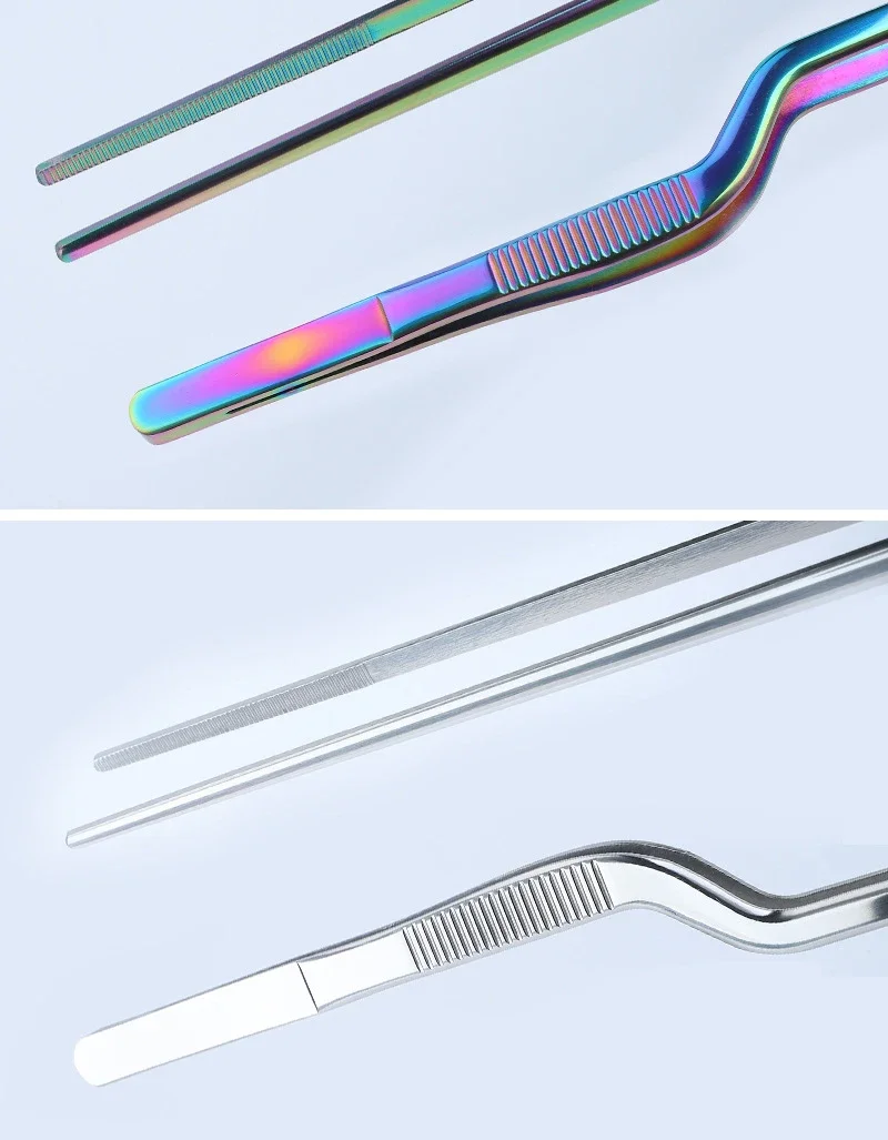 6/4/8-Zoll-Küchenzange, kulinarische Präzisions pinzette aus Edelstahl Grill zange-Back dekor für das Styling von Lebensmitteln – Detail 3