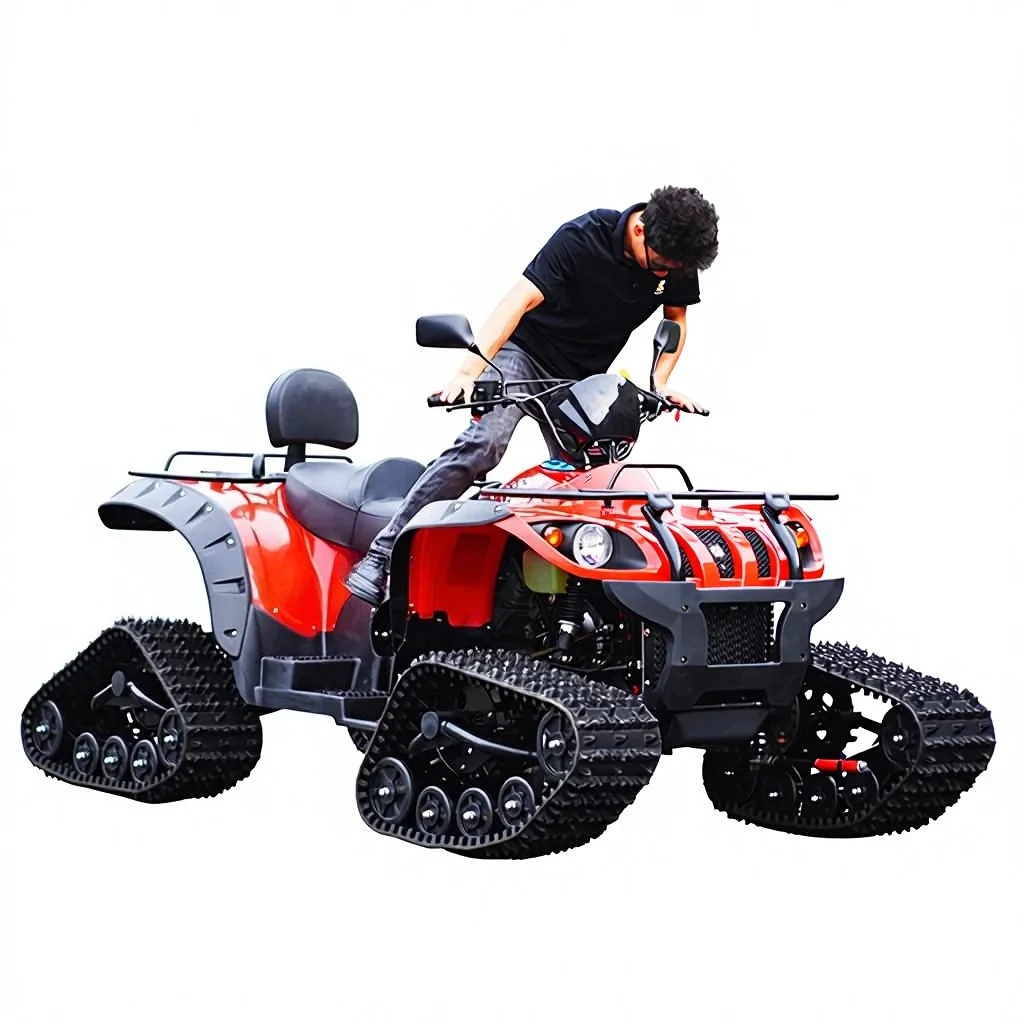 vehicle snowmobile crawler sledge off-road motorcycle 200CC four-stroke chain drive power large adult snowmobile
