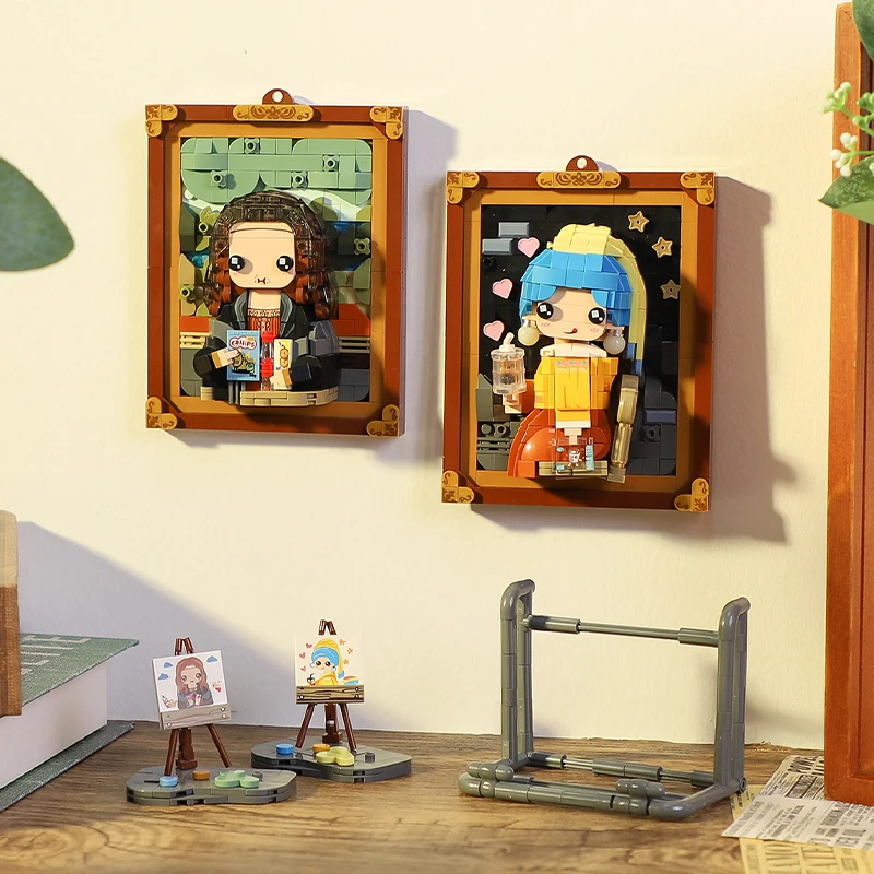 

Creative World Famous Oil Painting Building Blocks Sets Classic Pixel Assembly Hanging Ornaments Puzzle Toys For Adults Children