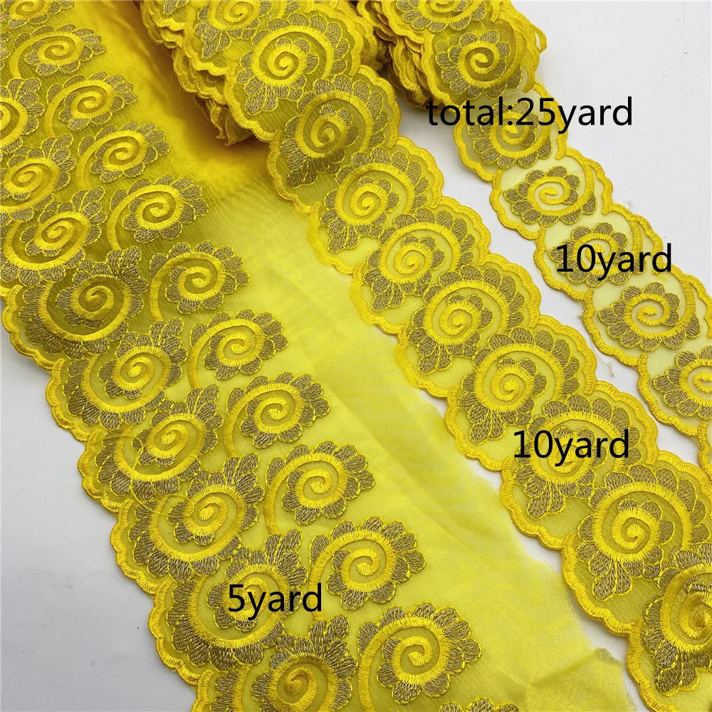 5yards Each Floral Tulle Lace Trim Ribbon Fabric Flower Embroidery Wedding Sewing for Set Papa Mama Kids Baby