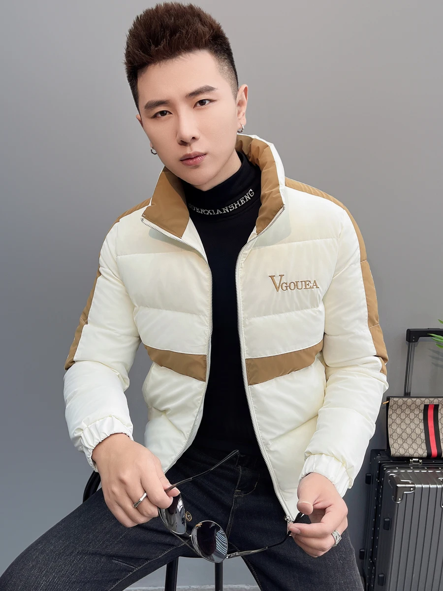 

Autumn Winter Men's down Cotton Jacket Stylish Trendy Brand High-End Feeling New 2024 Winter Youth Casual Long Sleeve Zipper