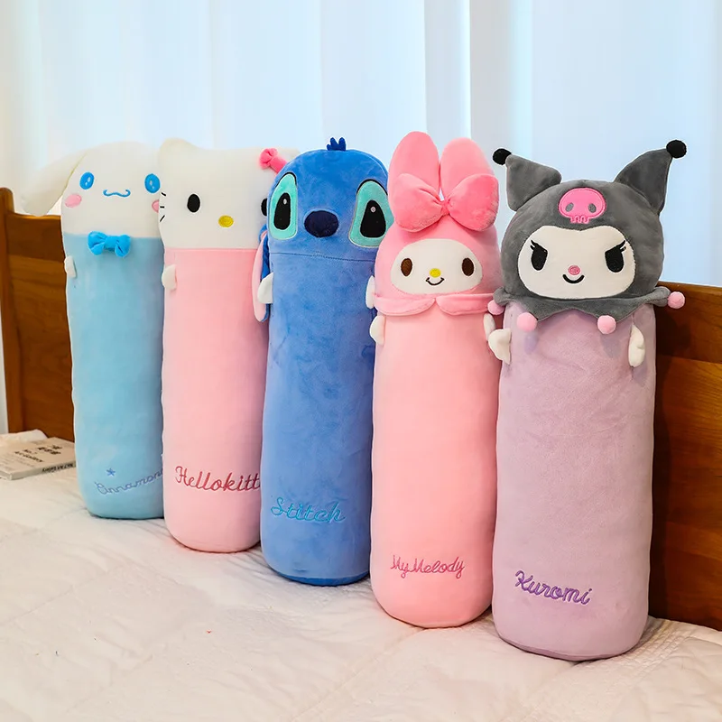 100cm Sanrio Hallo Kitty Melodie Kuromi lange Kissen Plüschtiere Kawaii weiche ausgestopfte Puppe Kissen Cartoon Kinder Mädchen Schlaf geschenke