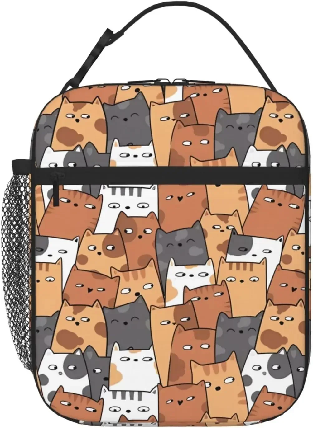 

Orange Cute Cats Lunchbox Reusable Insulated Lunch Bag Thermal Cooler Tote For Boys Girls School Men Women Picnic Travel Hiking