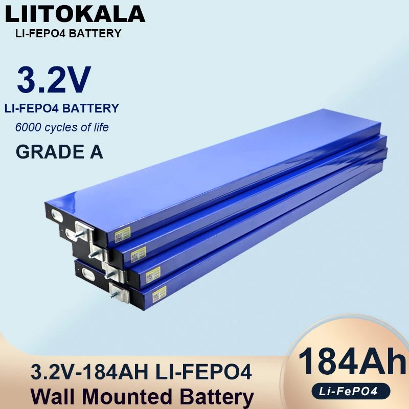 New Liitokala 3.2V 184Ah Lifepo4 Blade Battery Lithium iron phosphate DIY 12V 24V RV Touring Solar Energy Storage Yacht Tax Free