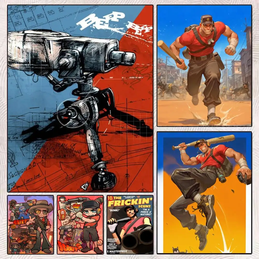 

Shooting Game T-Team Fortress 2 Poster HD Art Mural Wallart Waterproof Vintage Print Decor for Home Decoration DIY Durable
