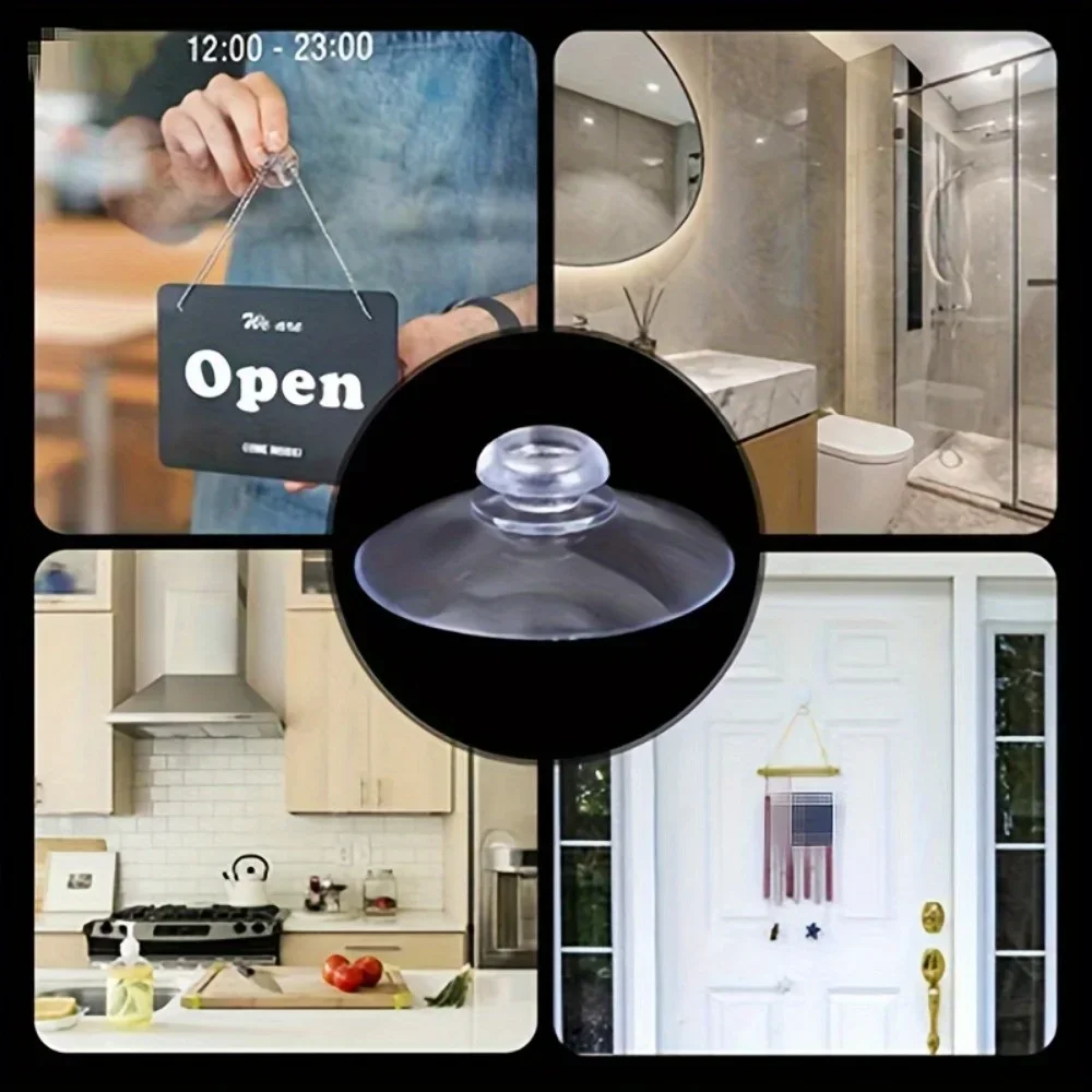 20pcs mushroom head sucker hook, bathroom hook, storage, glass sucker, transparent display auxiliary hook, reusable.