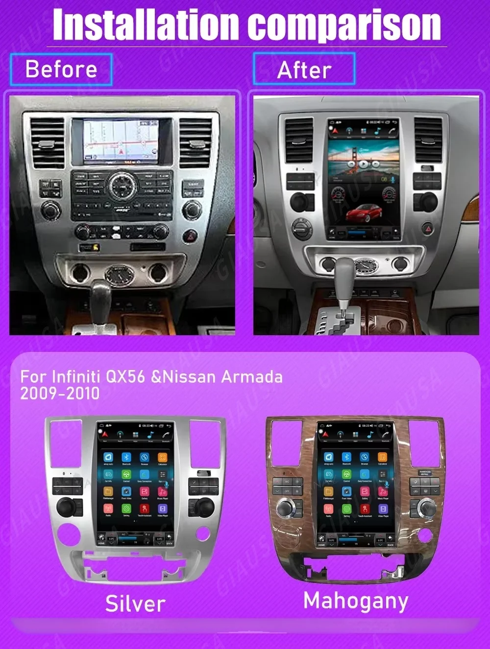 For Infiniti QX56 For Nissan Armada 2004 2005-2010 Carplay Auto Car Radio Android 13 GPS Navigation Multimedia Player Head Unit