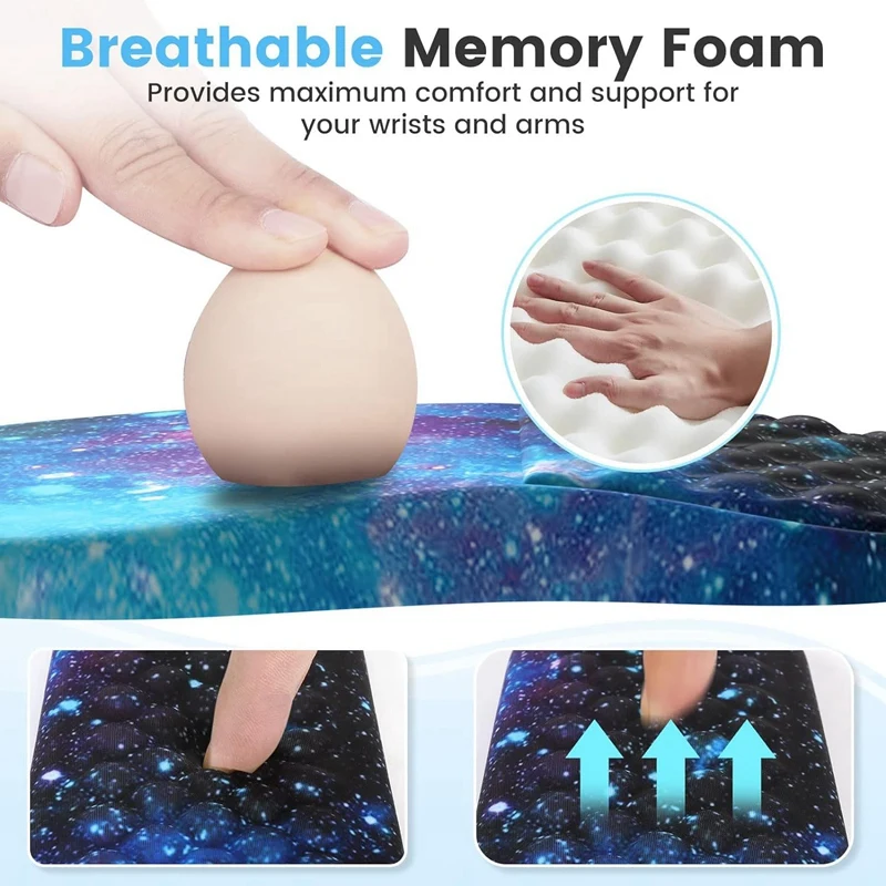 Эргономичный коврик для мыши из 3 предметов с подставкой для запястья и набором ковриков для клавиатуры, коврики для компьютерной мыши для домашнего стола с подставкой-C, простая установка