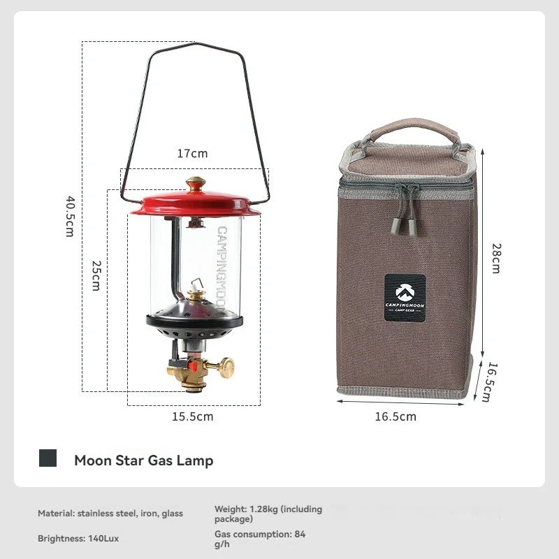 CAMPINGMOON T-9 Portable Gas Lamp Outdoor Large Lighting Gas Lamp Camping Retro Atmosphere Lamp With Storage Bag