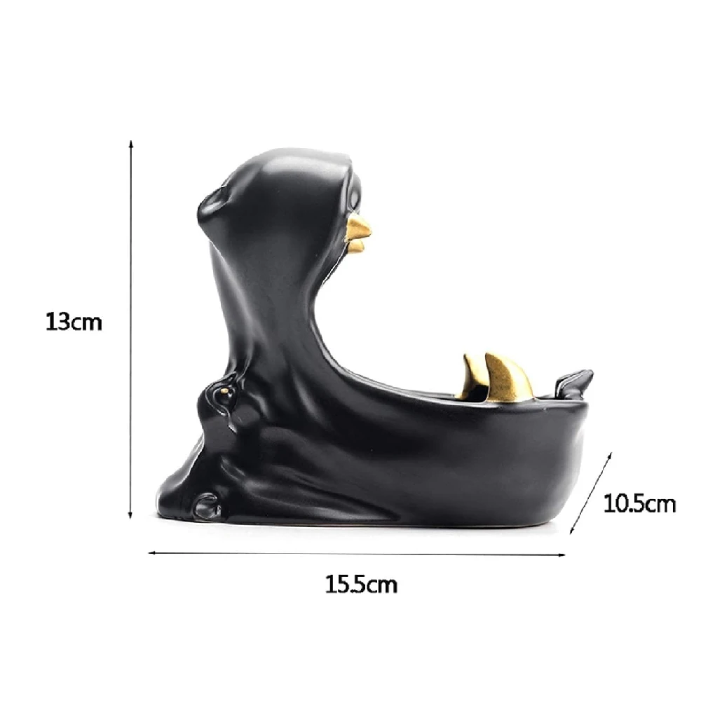 Ceramics Ashtray Windproof Desktop Hippo Ash Tray for Office Decoration, Cool Ashtrays Mold, Cigarette Ash Trays for Outside Use