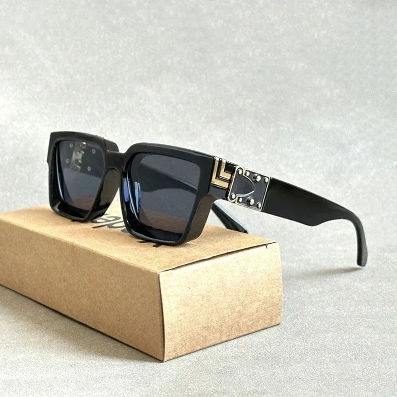 Quadratische übergroße Millionär-Modebrille, luxuriöse Sonnenbrille für Herren, Vintage-Sonnenbrille, Damenmode-Brille