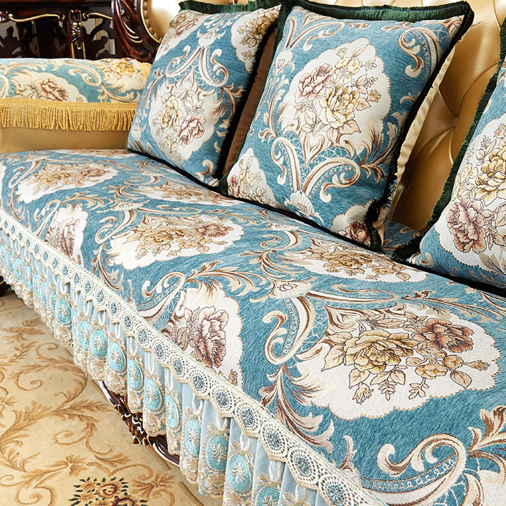 Retro European Style Couch Cover Anti-slip Sofa Cushion Slipcover Four Seasons Universal Sofa Cover Furniture Seat Protective