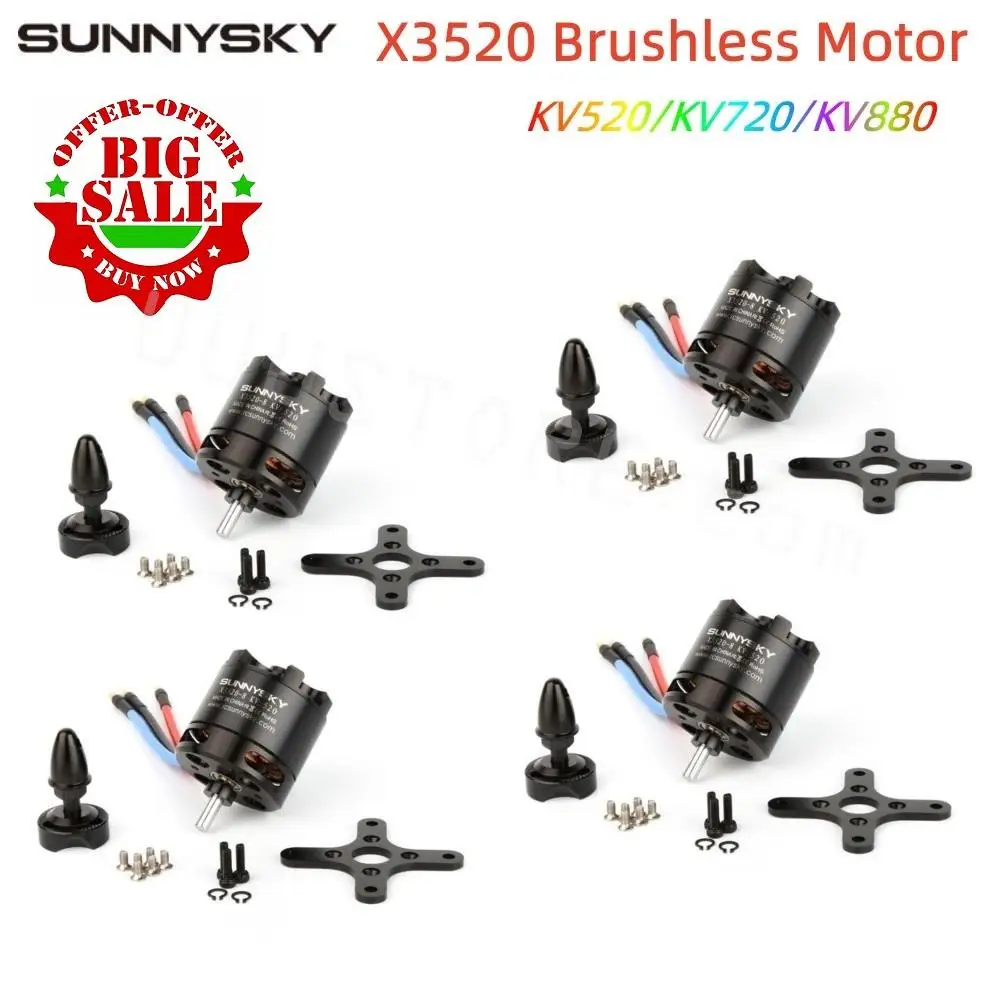 

1/2/4PCS SUNNYSKY X3520 KV520 KV720 KV880 Outrunner Brushless Motor for RC Models FPV Quadcopter Multicopte UAV Drone