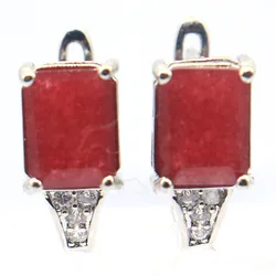 Buy 4 Get 1 Free 14x7mm Highly Recommend Real 2.8g Real Green Emerald Blue Sapphire Red Ruby CZ Women Gift Silver Earrings