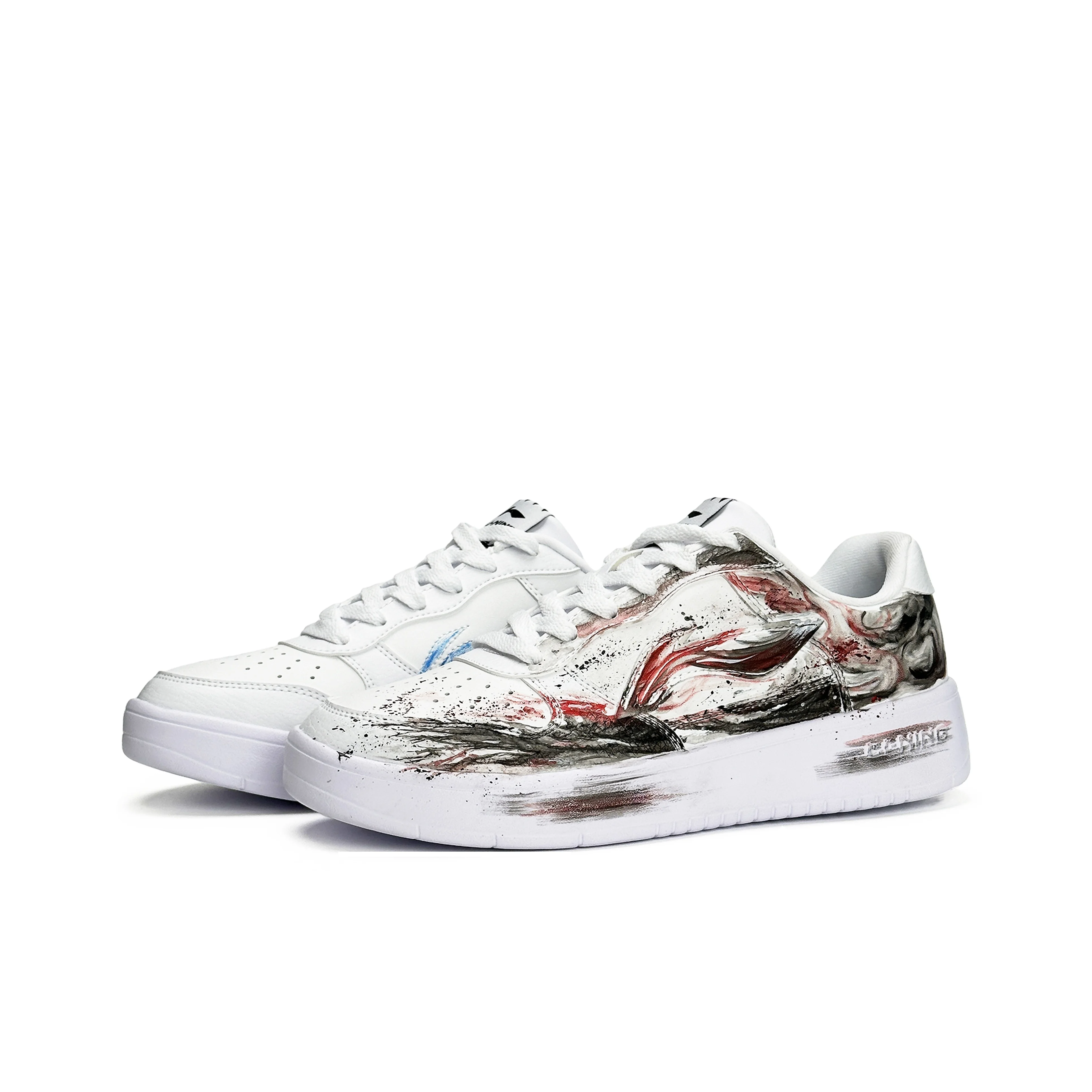 Li Ning Floating Boat Slip Resistant, Abrasion Resistant, Lightweight Low top Skateboard Shoes Unisex AGCS419-1(Team20-）