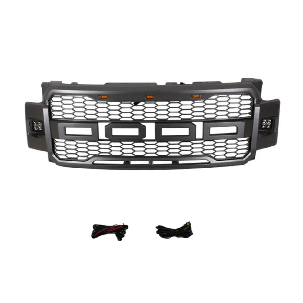 Griglie paraurti anteriore griglia per auto griglia da corsa con luci a LED con lettere griglia modificata stile Raptor adatta per Ford F250 2017