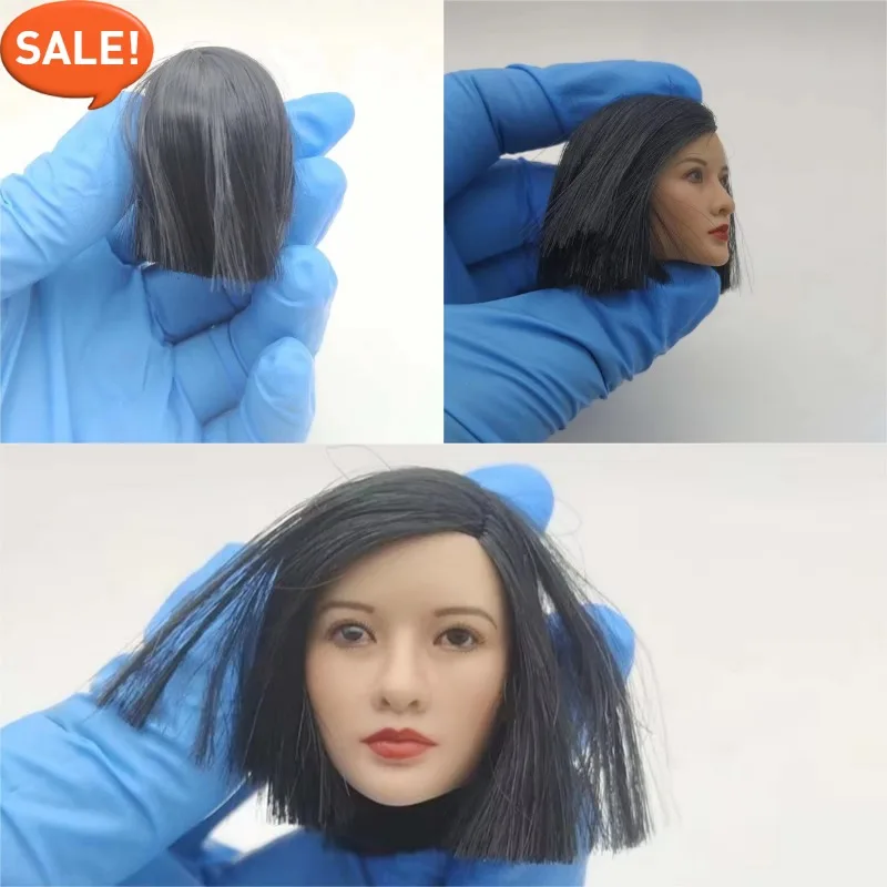 

1/6 масштаб Jing Tian голова лепка китайская девушка короткие волосы голова резьба модель игрушки загар