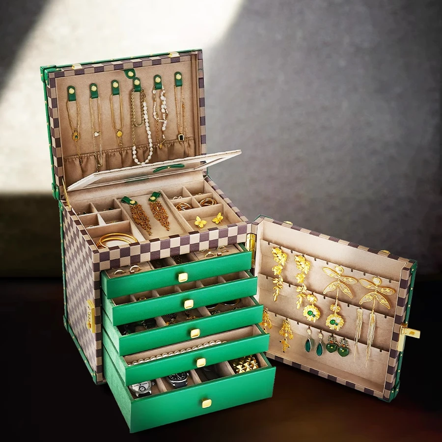 

Light luxury high-end plus large jewelry box, password lock drawer, large capacity jewelry storage box