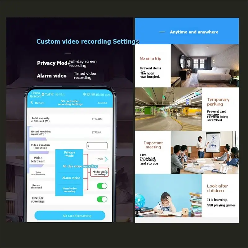 Mini Wifi Camera 1080P HD Smart Security Surveillance Module With Motion Detection& Remote Monitoring Functionality For Home Cam