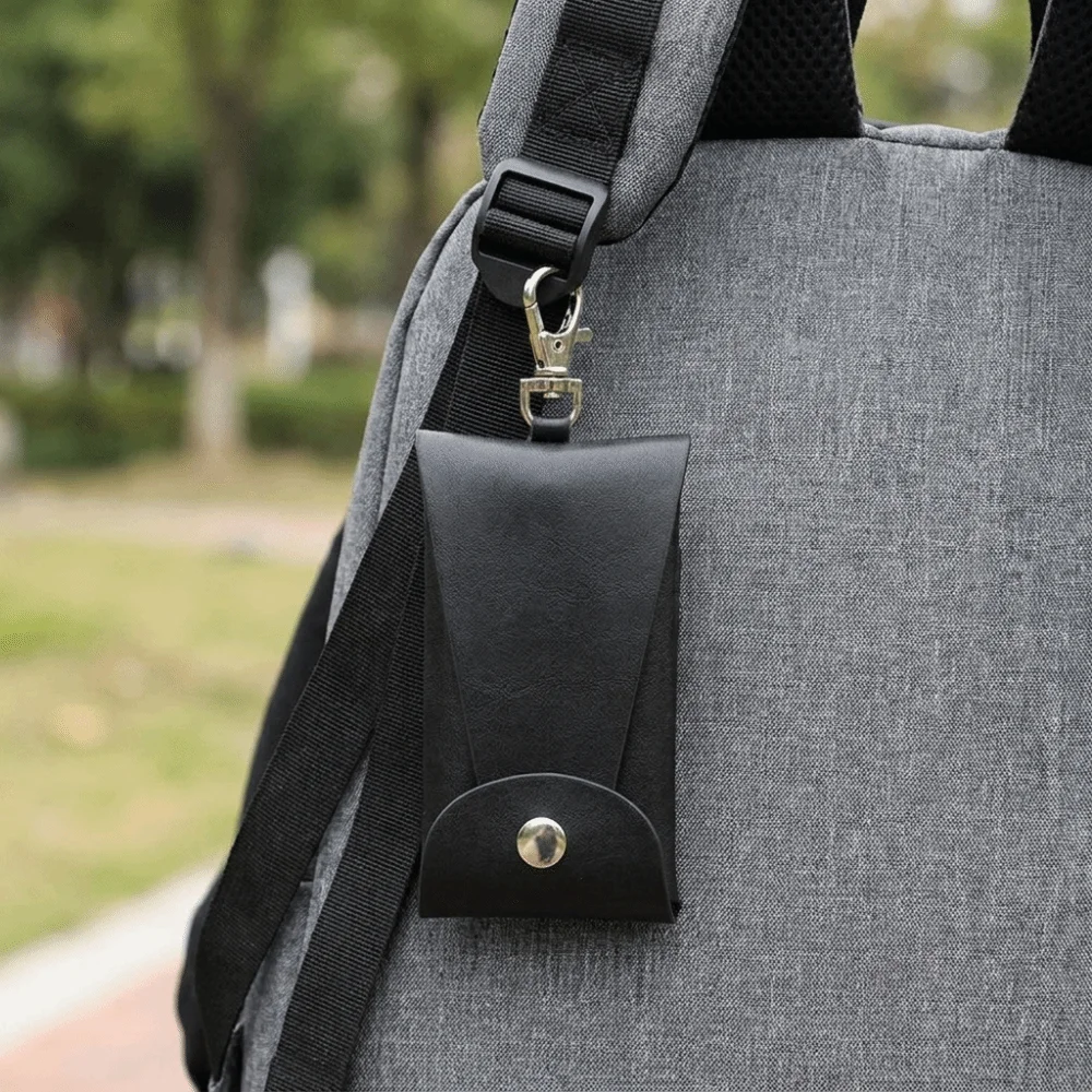 Can Be Hung Expandable PU Leather Key Case Retractable Buckle Easy-pull Key Pouch Leather Anti-Loss Storage Bag Bag Hang