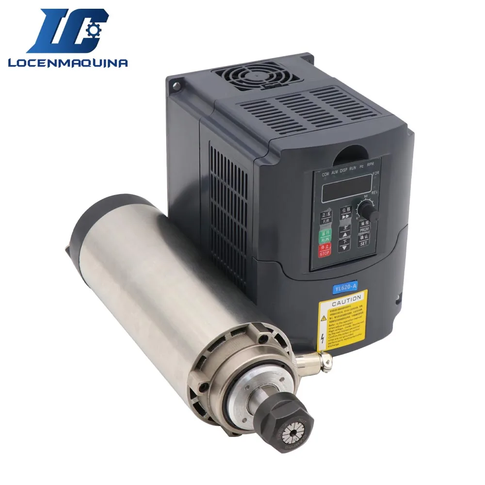 2.2KW CNC Air Cooling Spindle Kit 2.2KW Air Cooling Spindle+2.2KW Spindle Driver Inverter VFD AC220V