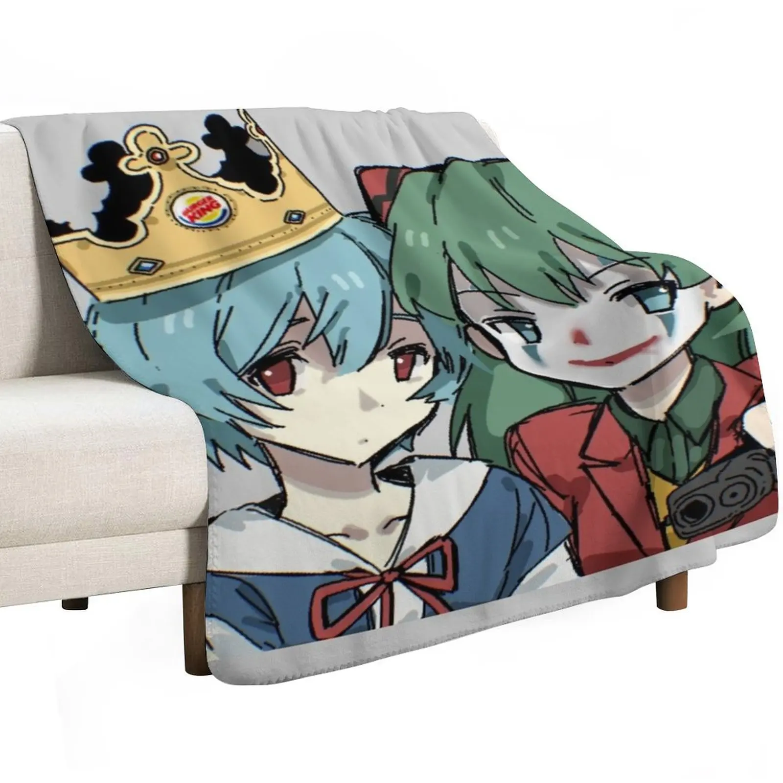 Rei and Asuka Joker and Crown Throw Blanket For Sofa Thin Baby Bed sofa bed Blankets