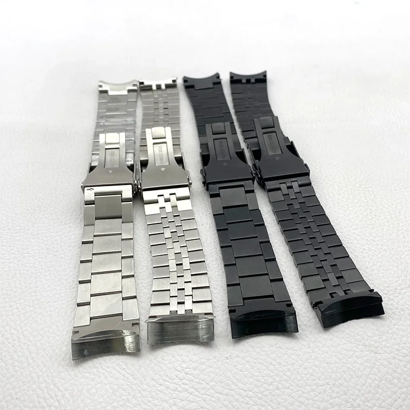 SKX007 SRPD Samurai SRPE Watch Bracelet Stainless Steel 22mm Watch Strap Deployment Folding Buckle Solid Arc Ends Watch Band