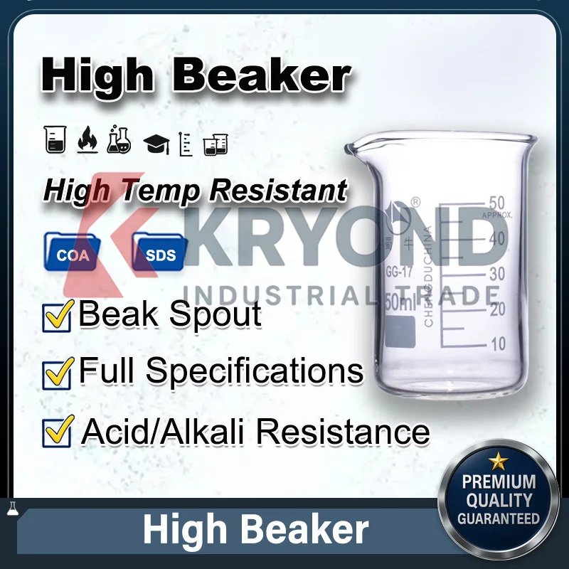 Shuniu Glass Beaker Transparent Lab Glassware Strong Heat Resistance for Chemical Laboratory and Educational Use 50ml to 1000ml