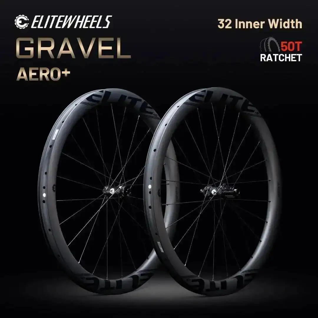 

ELITEWHEELS GRAVEL AERO+ 700C Carbon Wheelset Wing 20 Spokes Ratchet System 50T Disc Brake Cyclocross Wheels Center Lock
