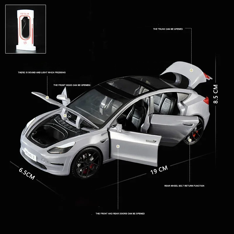 1:24 Tesla Model 3 MODELL X Roadster Tesla Model Y Legierung Spielzeugauto Sound Licht Zurückziehen Kinder Spielzeug Sammlerstück Geburtstagsgeschenk