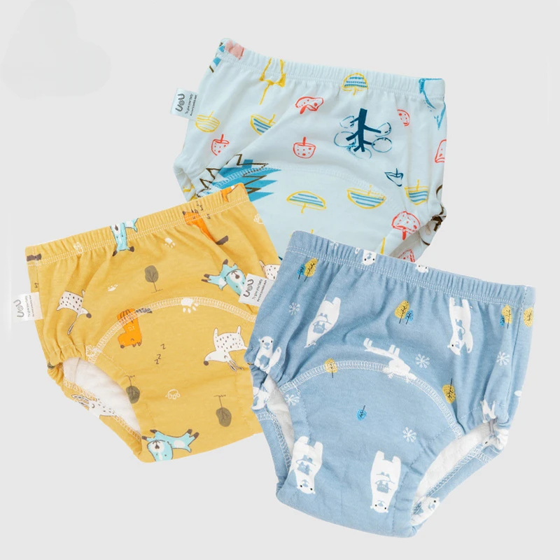 6 Layer Waterproof Reusable Cotton Baby Training Pants Infant Shorts Underwear Cloth Baby Diaper Nappies Panties Nappy Changing