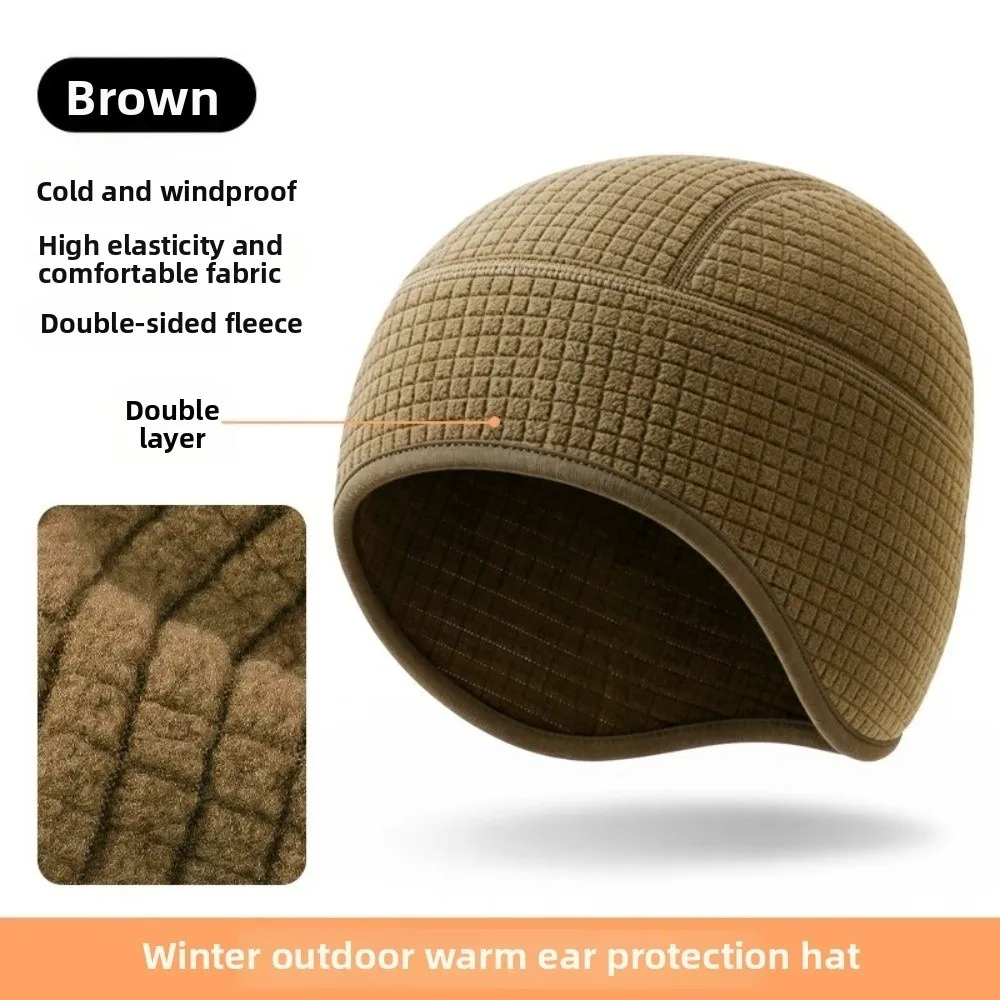 Double Layer Winter Beanie Fleece Lined Breathable Ear Flap Beanie Ear Coverage Quick Dry Fleece Lined Hat Running and Cycling