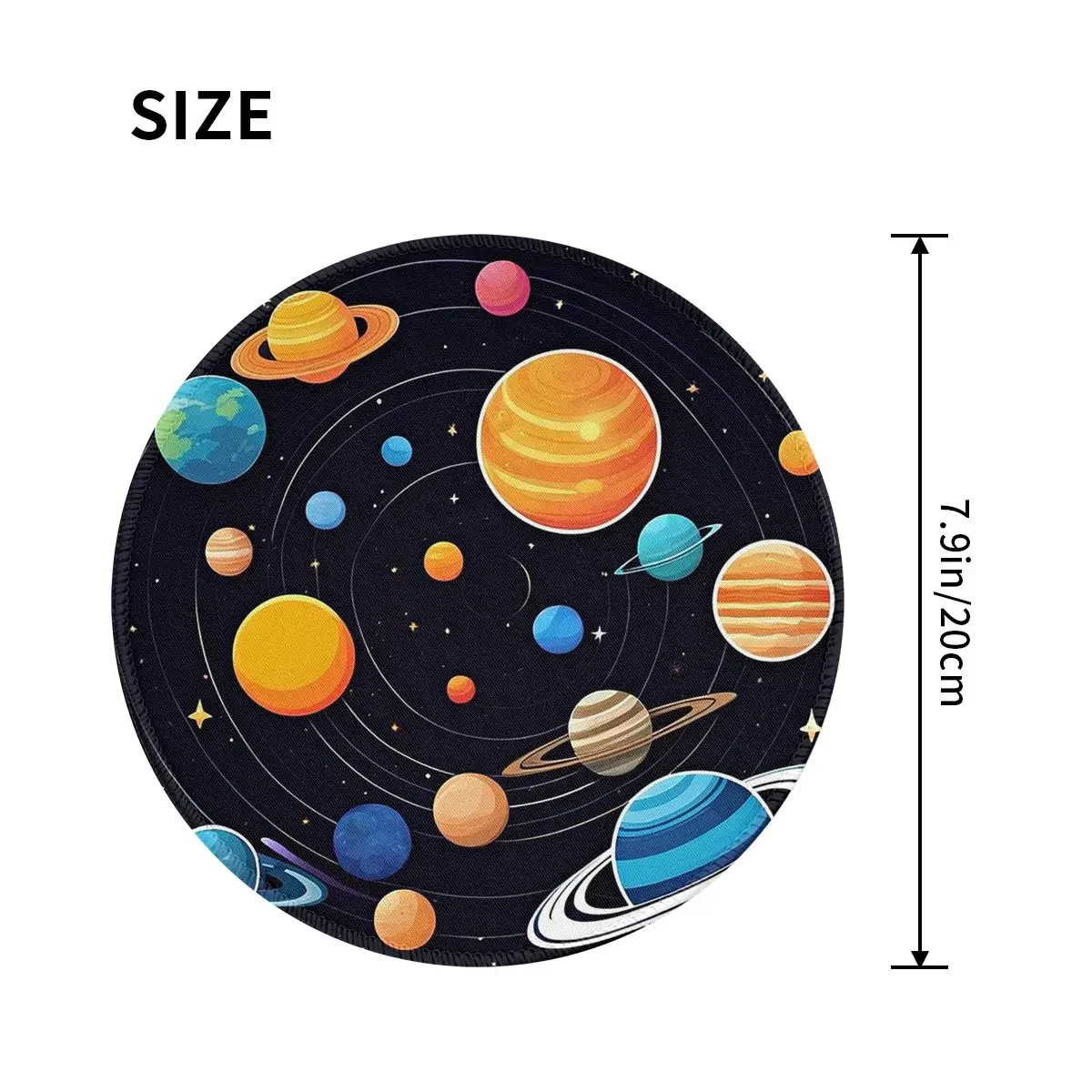 Solar System Space Planets Universe Round Mouse Pad Computer Keyboard Mouse Mat Gamer PC Desk Mat Office Accessories Table Mats
