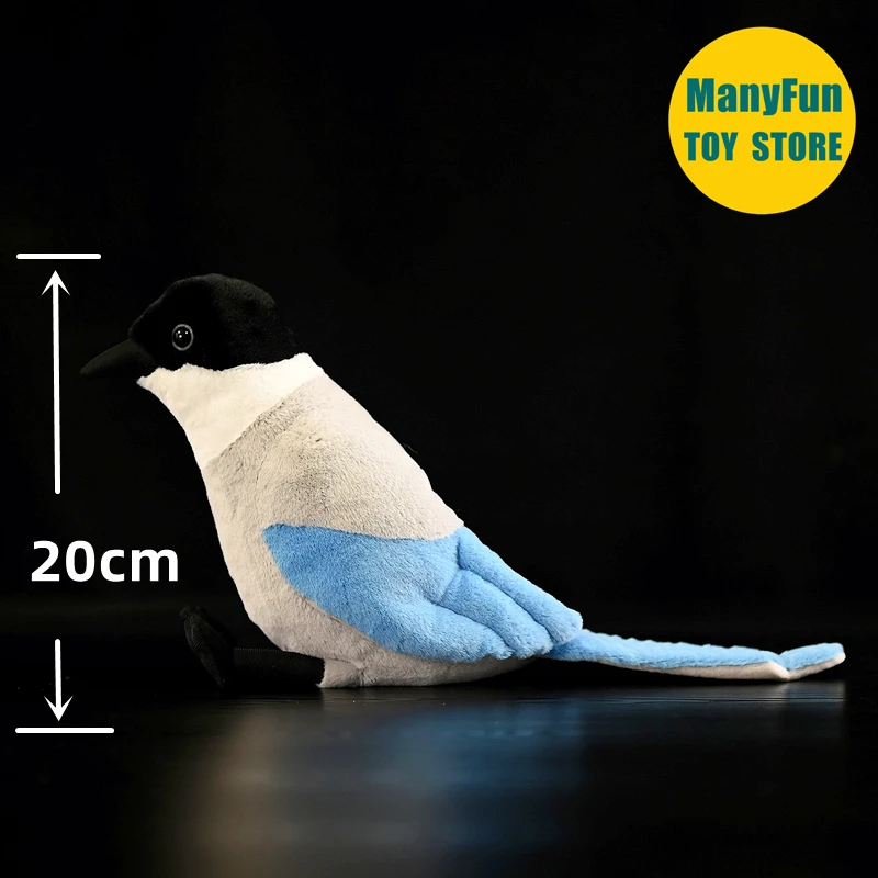 Peluche de Pájaro Realista Magpie, Juguete de Peluche Pica Pica, Muñeco de Pájaro Azul Realista con Alas Azules, Regalo para Coleccionistas