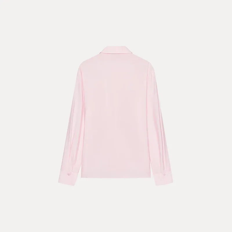 

Spring 2025 Women's Faion Long Sve irt Stand Collar Dra Polyester Fiber 00% Z Brand New Arrival irt