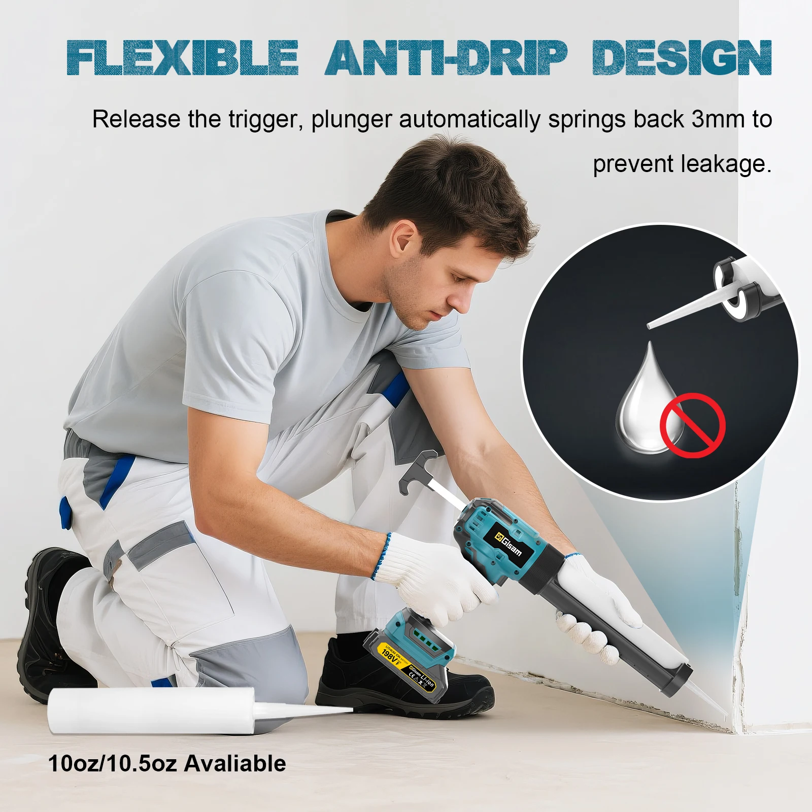 Gisam Elektrische Klebepistole Glas-Klebepistole 6 Geschwindigkeiten Kabellose Elektrische Klebepistole Elektrowerkzeug für Makita 18V Akku-Stifte – Detail 6