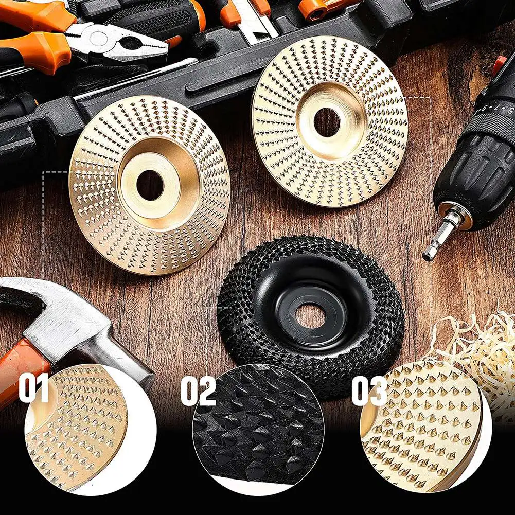 Rebolo de madeira, Discos de Forma de Moagem, Adequado para Rebarbadoras com Diâmetro Interno de 5, 8 Polegadas