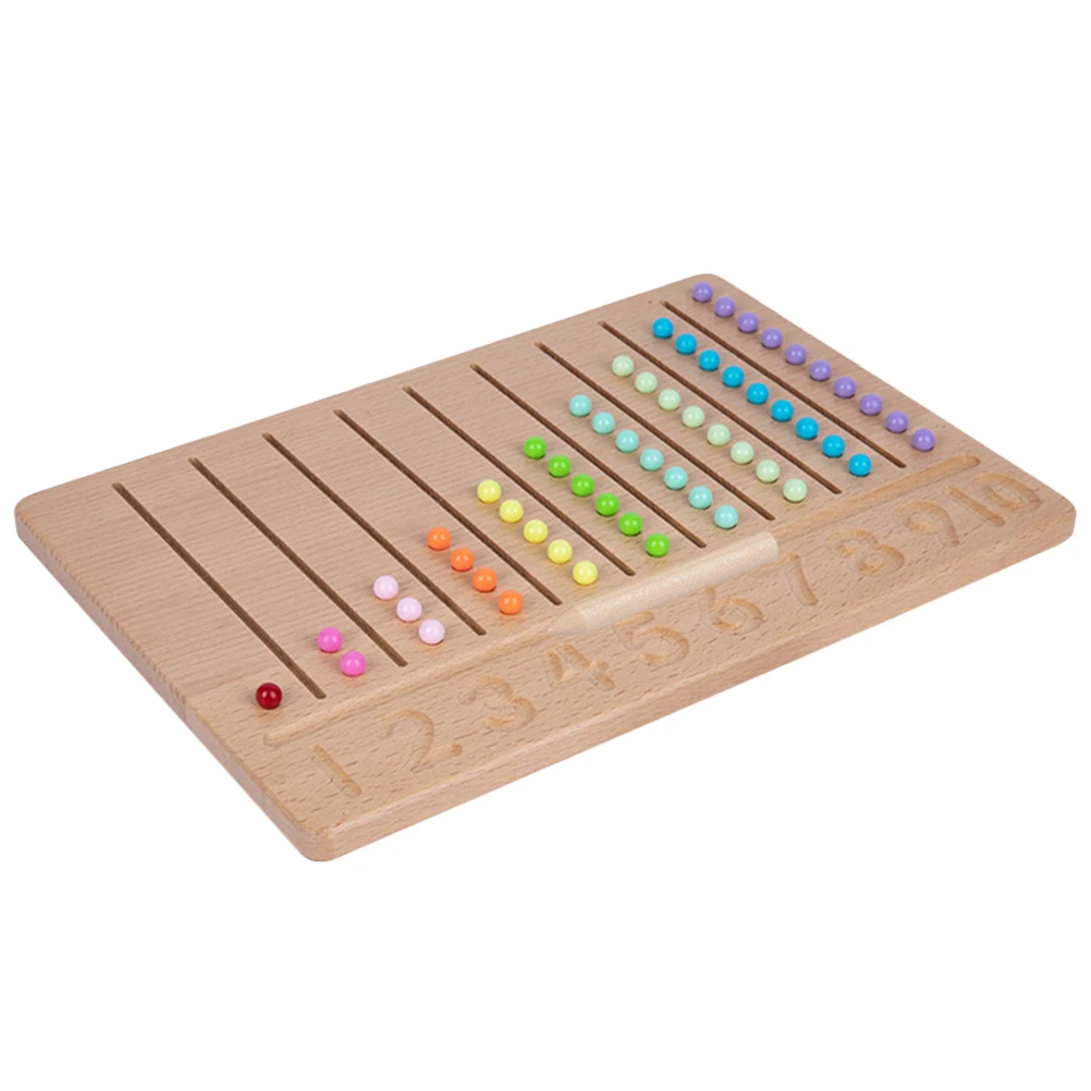 유아 교육을 위한 다채로운 구슬이 있는 대화형 나무 숫자 학습 추적 보드