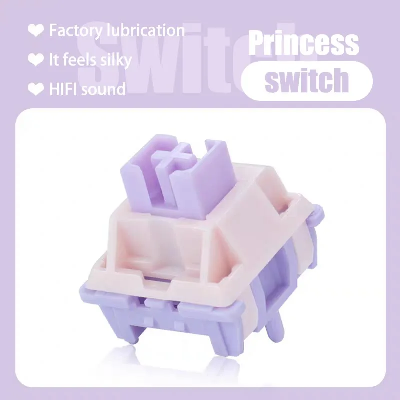 MMD Princess V3 KeySwitch 5Pins 46.5g 53.5g HIFI Linear 48g 62g مفاتيح لوحة المفاتيح الميكانيكية التي تعمل باللمس تزييت المصنع