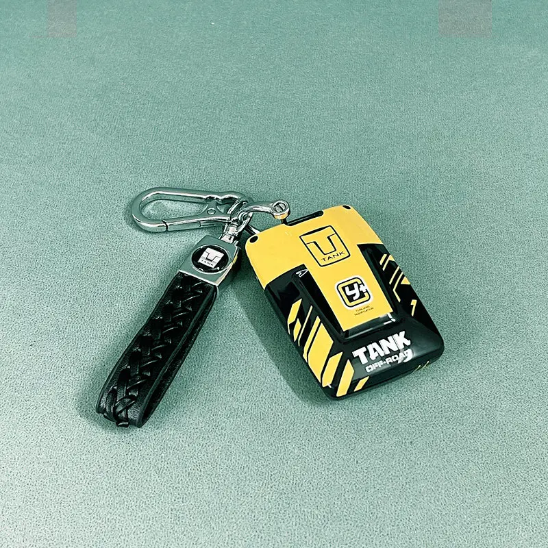 

For Great Wall GWM WEY Tank 300 500 Car Remote Key Case Cover Shell Fob Keychain Accessories Compatible with Tank300 Tank500