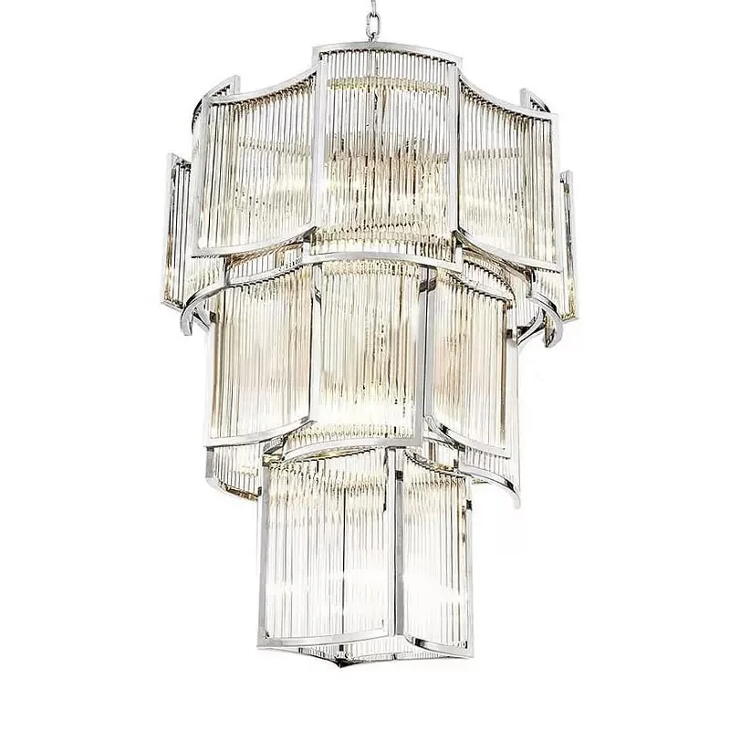 

2025 new light luxury crystal chandelier, dimmable, villa, hotel lobby hanging lighting lamp, lustre, gold/silver