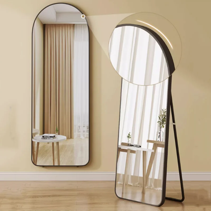 Stand Up Full Body Display Mirror Kawaii Cute Girls Vintage Aesthetic Mirror Big Floor Gold Espejos Decorativos Home Furniture