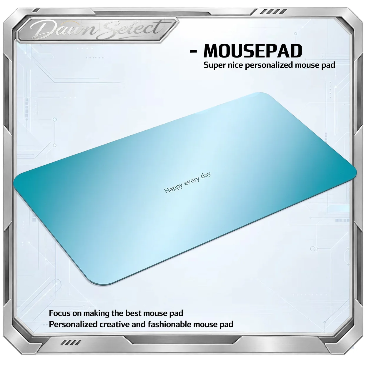 BITCED Minimalist Gradient Mouse Pad Sky Blue Teal Gradient  Large Desk Mat Eco Friendly Natural Rubber Non Slip Base Gift