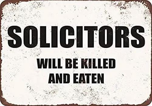 Solicitors Will Be Killed and Eaten Pub Home Decor Metal Metal Sign es-aluminum