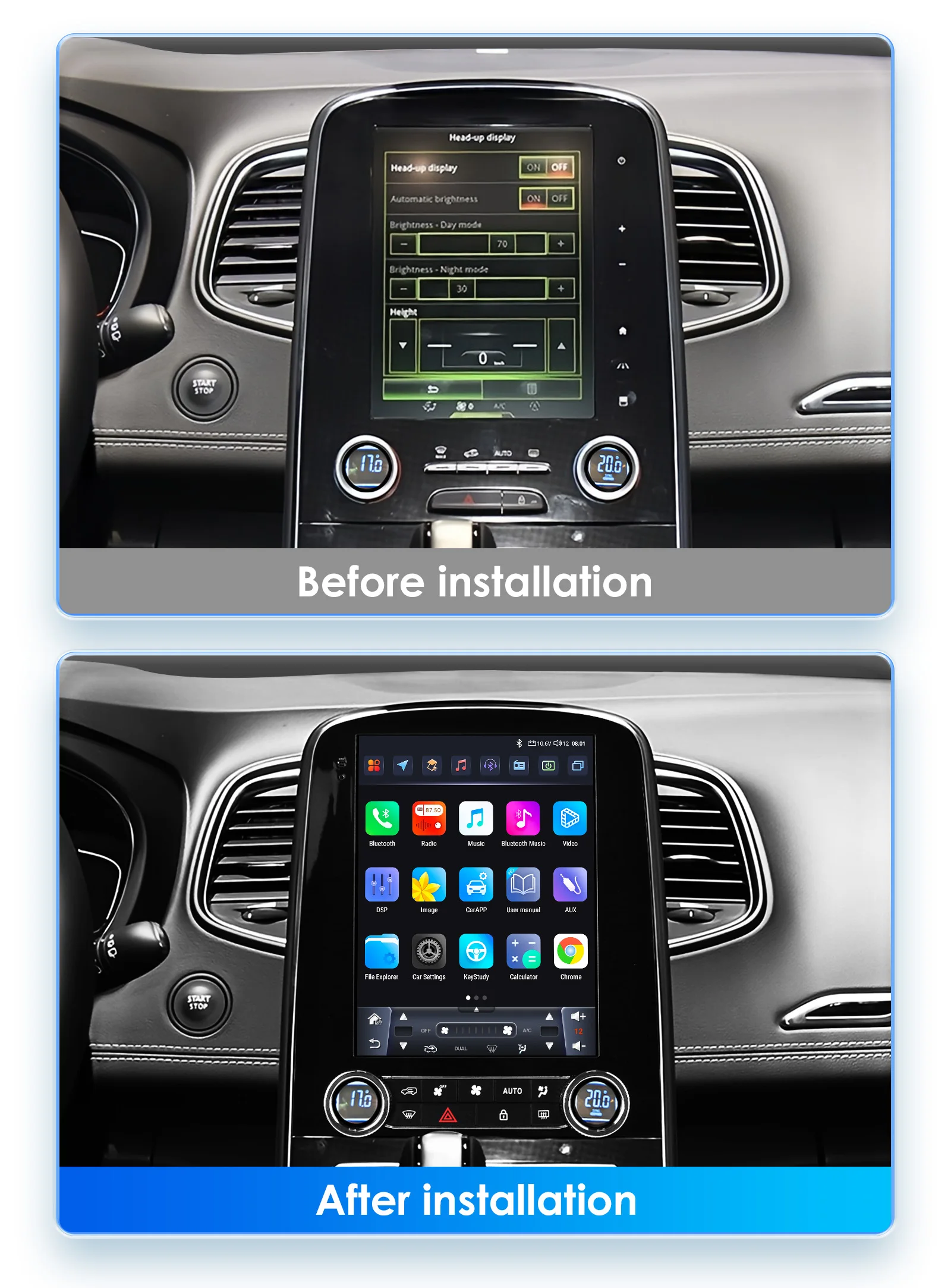 Hizpo 9.7'' Car Radio For for Renault Scenic 2013-2024 Wireless